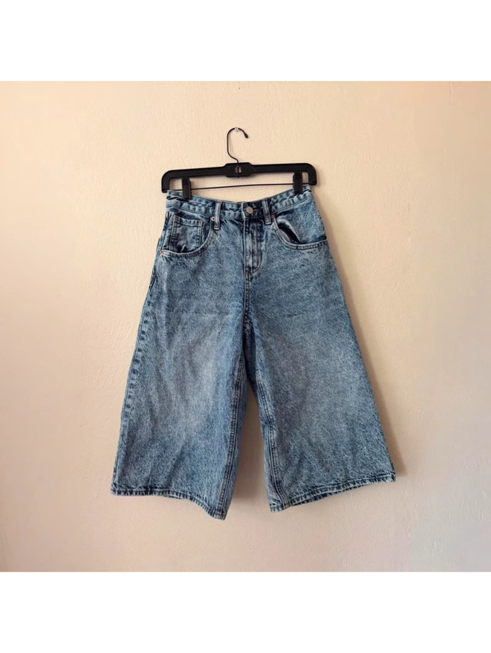 wide leg denim jorts